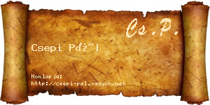 Csepi Pál névjegykártya